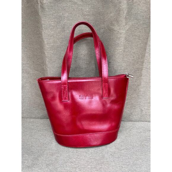 Vintage Vera Pelle Red Leather Handbag – Made in Italy - Picture 1 of 10